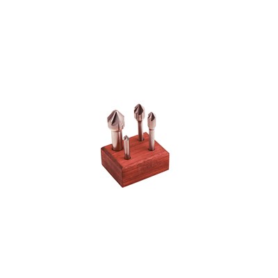 4PC 1/4-3/4 60D CARB 6FL COUNTERSINK SET