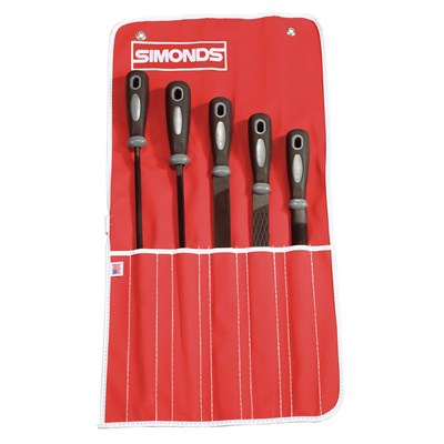 SIMONDS 5PC 8" BLACK MAXI-SHARP FILE SET