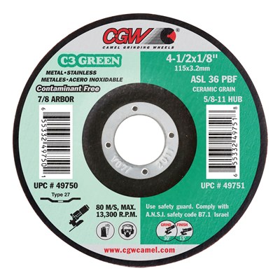 CGW 4.1/2X1/8X5/8-11 C3 CER DEP CNTR WHL