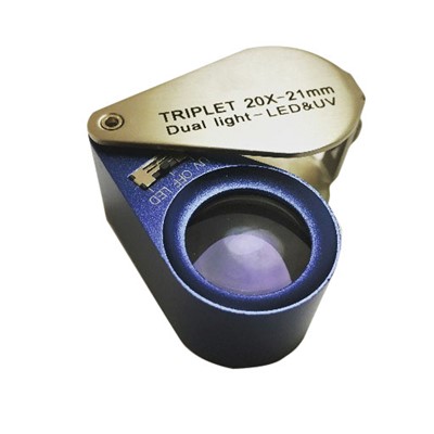 KBC 20X LED/UV TRIPLET MAGNIFIER LOUPE