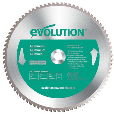 EVOLUTION 14" ALUMINUM 80T SAW BLADE