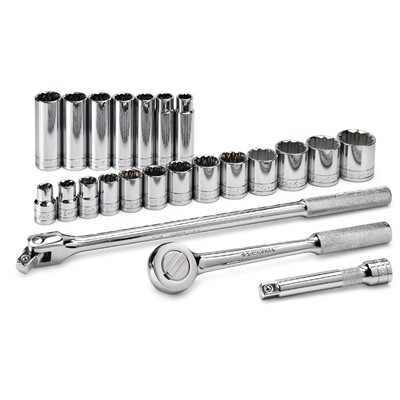 SK 23PC 1/2DR SOCKET SET 12PT