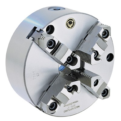 BISON 8IN. 4-JAW FRONT MOUNT LATHE CHUCK