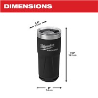 MILWAUKEE PACKOUT 20OZ BLACK TUMBLER