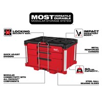 MILWAUKEE PACKOUT 3 DRAWER TOOL BOX